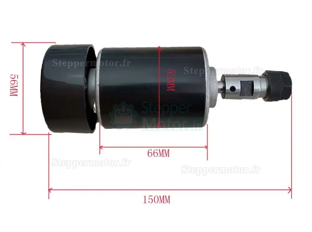 Moteur de broche cnc refroidi par air OSP001714 12V24/V 200W 10000 tr/min, pince ER11/ER16 pour petite machine &agrave; graver